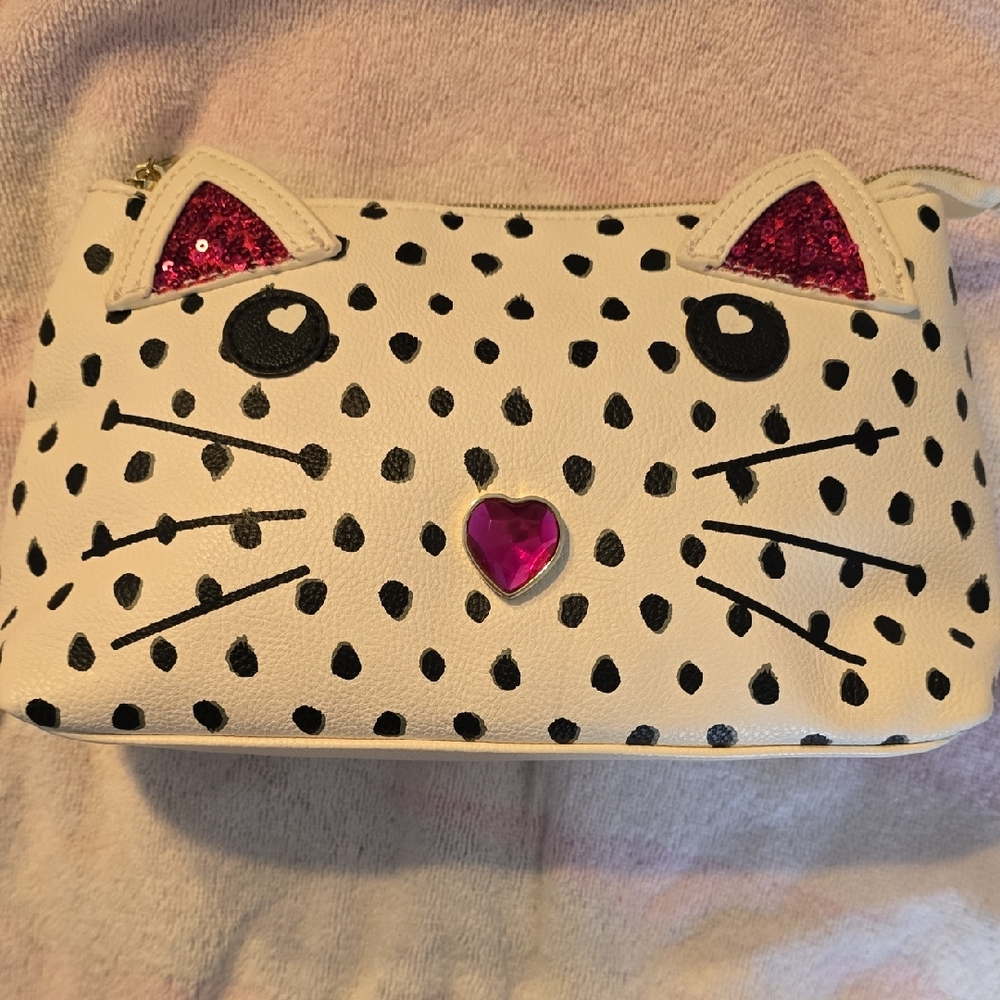 Betsey Johnson Black and White Polka Dot Pouch